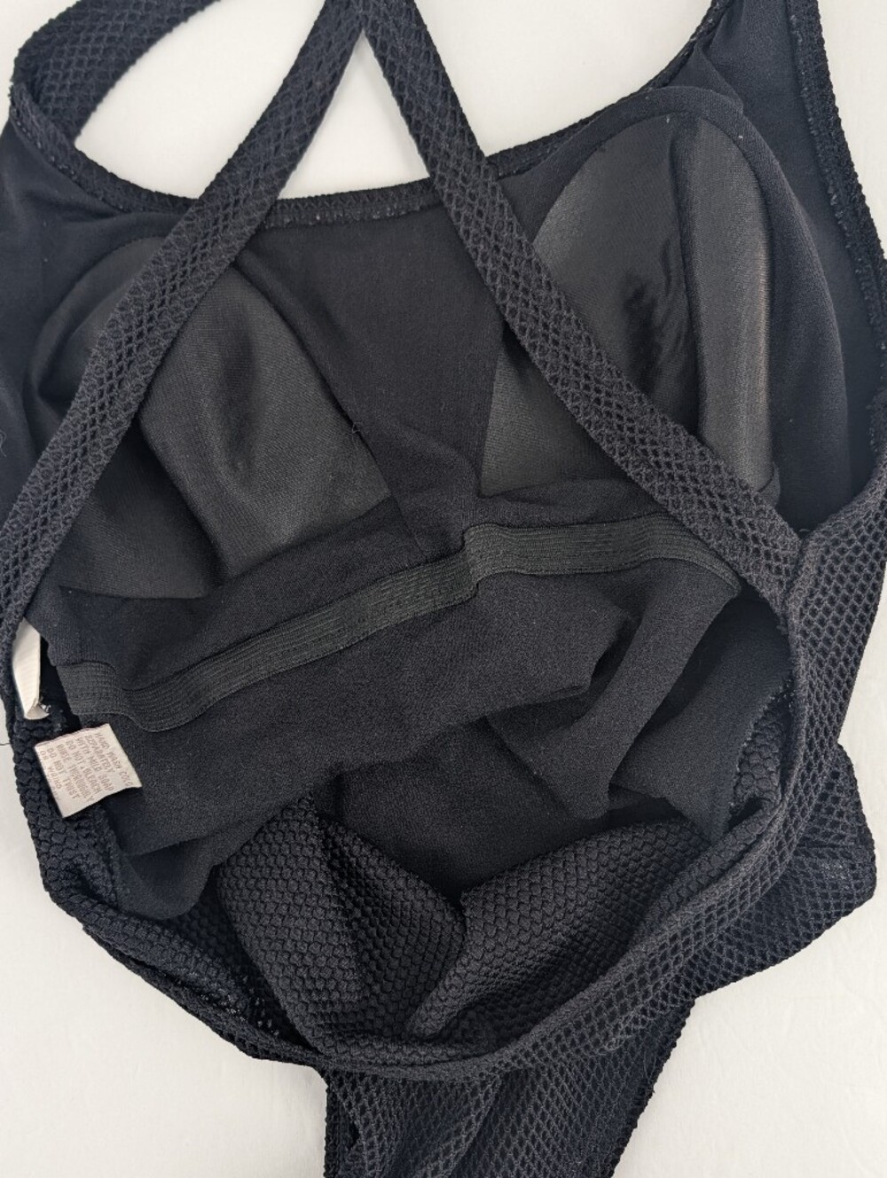 Vintage 90s Cherokee One Piece Mesh Fishnet Swimsuit Cheeky High Waist Size 10 - Picture 5 of 12